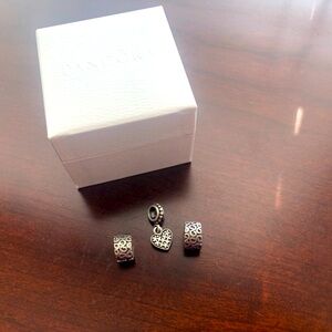 Pandora clip charms (pair) and dangle charm